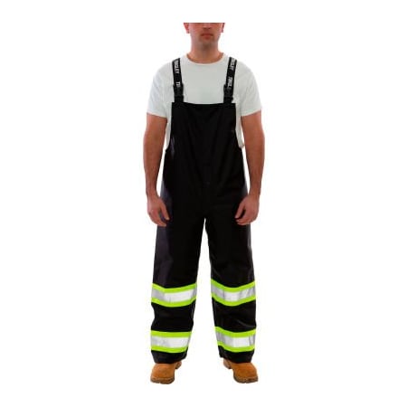 Tingley Icon Waterproof Breathable Overalls with Fluorescent Yellow-Green Tape, Black, 2XL O24123C.2X